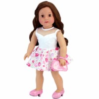 Sophia's - 18  Doll - Floral Spring Dance Dress & Wristlet Purse - White