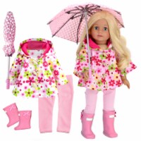 Sophia's Rain Poncho, Leggings, Boots and Umbrella for Dolls