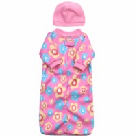 Sophia's - 15  Doll - Fleece Print Sleeper Sack & Hat - Light Pink