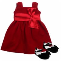 Sophia's - 18  Doll - Velvet Holiday Dress & Velvet Bow Shoe - Red/Black