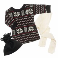 Sophia's - 18  Doll - Fair Isle Dress, Hat & Tights Set - Black