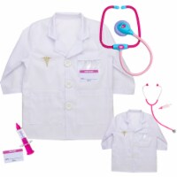 Sophia's 18  Doll Kid Size Lab Coat with Stethescope & Syringe and Doll Size Lab Coat, White