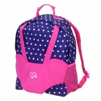 Sophia's Polka Dot  Backpack Carrier to fit 15'' & 18'' Dolls, Navy