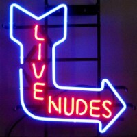 Neonetics Indoor Decoratives Live Nudes Neon Sign - Black Finished Metal Grid