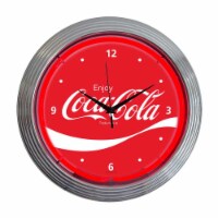 Neonetics Home Indoor Restaurant Kitchen Decorative Coca-Cola Wave Neon Wall Clock