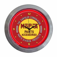 Neonetics Home Indoor Restaurant Kitchen Decorative Mopar Red Vintage Neon Wall Clock
