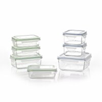 Glasslock Duo 5 Piece Clear Glass Microwave Safe Divided Food Storage Containers