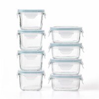 Glasslock Mini 5 and 7 Ounce Tempered Glass Food Storage Container Set, 8 Pieces