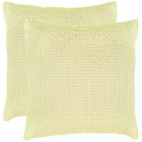 SAFAVIEH Box Stitch Pillow Set of 2 Neon / Green