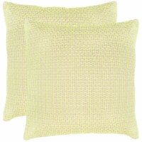 SAFAVIEH Box Stitch Pillow Set of 2 Neon / Green DEC453B-2020-SET2