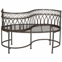 SAFAVIEH Outdoor Collection Lara Kissing Bench Rustic Brown