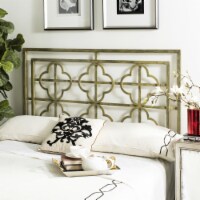 SAFAVIEH Lucinda French Silver Metal Headboard Distressed Brass Full