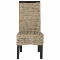Safavieh SEA8017A-SET2 17.3 x 24 x 39.3 in. Ilya Wicker Dining Chair, Grey - Set of 2