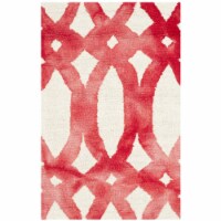 Safavieh DDY675C-2 Dip Dyed Hand Tufted Rectangle Rug- Ivory - Red- 2 x 3 ft.