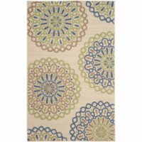Safavieh VERB092D Veranda Cream / Blue blue / ivory 5' x 8' rectangle
