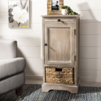 Safavieh AMH5703F Raven Tall Storage Unit- Vintage White - 34.3 x 13 x 15.7 in.