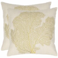 SAFAVIEH Spice Fan Coral Pillow Set of 2 Beach Lime PIL829B-2222-SET2