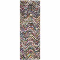 SAFAVIEH Nantucket Collection NAN511A Handmade Multi Rug 2' 3 x 12'
