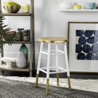 SAFAVIEH Emery Dipped Gold Leaf Counter Stool White / Gold