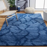 Safavieh RET2144-6570-8R Retro Round Rugs, Blue & Dark Blue - 8 x 8 ft.