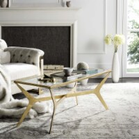 SAFAVIEH Edythe Gold Leaf Coffee Table Gold / Clear