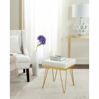 SAFAVIEH Jenine Faux Ostrich Square Bench Creme / Gold