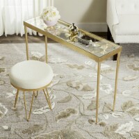 SAFAVIEH Otto Ginko Leaf Console Table Gold / Clear