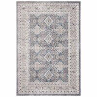 Safavieh SOF366B-5 Sofia Power Loomed Rectangle Rug- Light Grey - Beige- 5 ft. 1 in. x 7 ft.