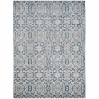 Safavieh SOF381C-6 Sofia Power Loomed Rectangle Rug, Blue - Beige, 6 ft. 7 in. x 9 ft. 2 in.