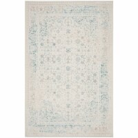 Safavieh PAS405B-5 Passion Power Loomed Rectangle Rug- Turquoise - Ivory- 5 ft. 1 in. x 7 ft.