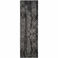 Safavieh ADR111C-26 2 ft. 6 in. x 6 ft. Adirondack Power Loomed Runner Area Rug, Black & Silv