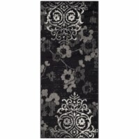Safavieh ADR114A-26 2 ft. 6 in. x 6 ft. Adirondack Power Loomed Runner Area Rug, Black & Silv