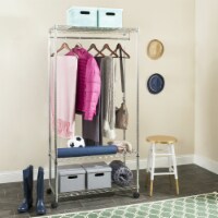Safavieh HAC1009A Gordon 3 Tier Garment Rack- Chrome - 72.2 x 17.7 x in.