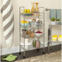 SAFAVIEH Pierre Chrome Wire Adjustable Mini Trolley Chrome