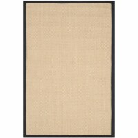 Safavieh NF141A-3 Natural Fiber Small Rectangle Area Rug, Maize & Black - 3 x 5 ft.
