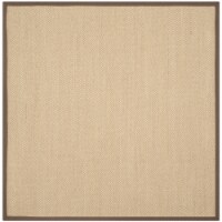 Safavieh NF141C-6SQ Natural Fiber Square Area Rug, Maize & Brown - 6 x 6 ft.