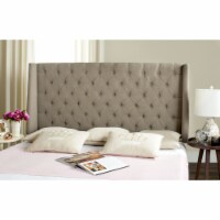 SAFAVIEH London Tufted Linen Headboard Flat Nail Head True Taupe Full