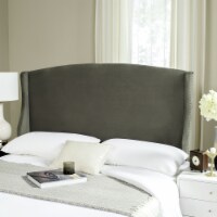 SAFAVIEH Austin Winged Headboard Silver Nail Head White Twin