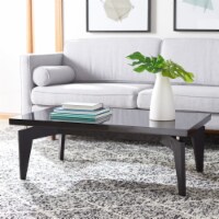 SAFAVIEH Josef Retro Lacquer Floating Top Coffee Table Black / Black