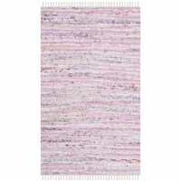 SAFAVIEH Rag Rug RAR125E Handwoven Light Pink /Multi Rug 2' 3 x 5'