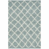 Safavieh SGD258C-4 Dallas Shag Small Rectangle Area Rug, Seafoam & Ivory - 4 x 6 ft.