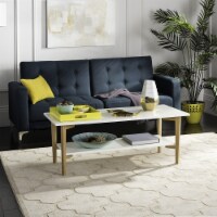 SAFAVIEH Caraway Rect Coffee Table White / Oak