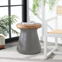 SAFAVIEH Outdoor Collection Button Concrete Accent Stool Dark Grey
