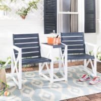 SAFAVIEH Outdoor Collection Jovanna 2-Seat Bench White/Dark Slate Grey
