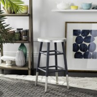 SAFAVIEH Kenzie Silver Dipped Counter Stool Grey /Silver