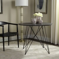 SAFAVIEH Marino Round Dining Table Dark Grey