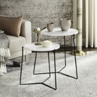 SAFAVIEH Ryne Retro Mid-Century Lacquer Stacking End Table White