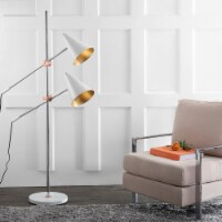 SAFAVIEH Reed Floor Lamp | Chrome / White |