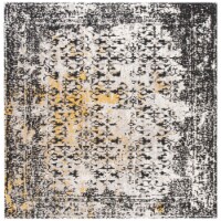 Safavieh CLV223A-6SQ 6 x 6 ft. CLV-Classic Vintage Power Loomed Square Area Rug, Black & Silv