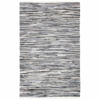 Safavieh RAR129Q-5 Rag Rug Medium Rectangle Area Rug, Black & Multi - 5 x 8 ft.